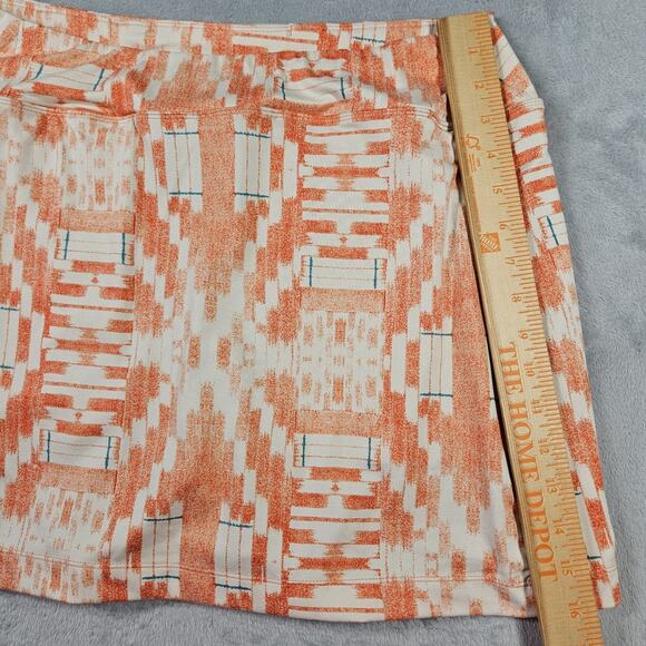 Title Nine Womens Skort Large Golf Tennis Activewear Orange Aztec Preppy Buttah - Picture 10 of 11